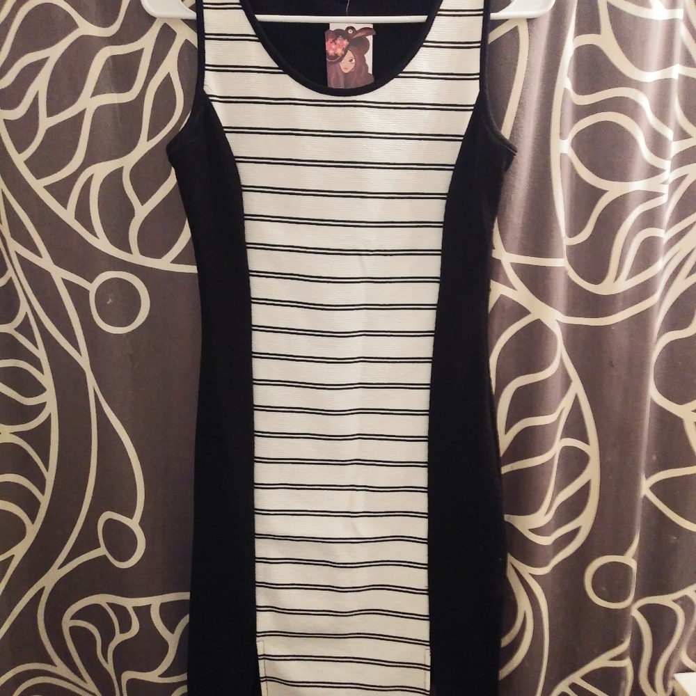 Bodycon colorblock striped dress sz s